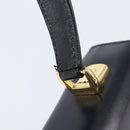 Burberrys Hand Bag Leather Black Gold Tone Auth ka6735-16