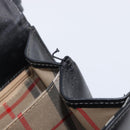 Burberrys Hand Bag Leather Black Gold Tone Auth ka6735-20