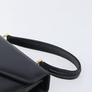 Burberrys Hand Bag Leather Black Gold Tone Auth ka6735-8