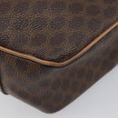 CELINE Macadam Shoulder Bag PVC Brown Gold Tone Auth ka6736A-14