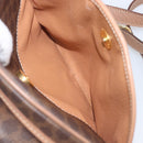 CELINE Macadam Shoulder Bag PVC Brown Gold Tone Auth ka6736A-25
