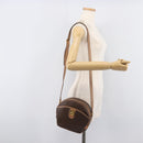 CELINE Macadam Shoulder Bag PVC Brown Gold Tone Auth ka6736A-26
