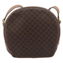 CELINE Macadam Shoulder Bag PVC Brown Gold Tone Auth ka6736A-3