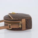 CELINE Macadam Shoulder Bag PVC Brown Gold Tone Auth ka6736A-5