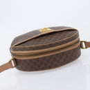 CELINE Macadam Shoulder Bag PVC Brown Gold Tone Auth ka6736A-6
