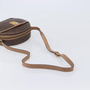 CELINE Macadam Shoulder Bag PVC Brown Gold Tone Auth ka6736A-7