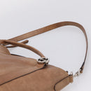GUCCI Miss GG Hand Bag Leather Brown Silver 323675 Auth ka6739-15