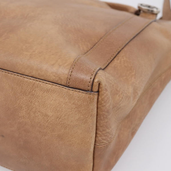 GUCCI Miss GG Hand Bag Leather Brown Silver 323675 Auth ka6739