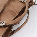 GUCCI Miss GG Hand Bag Leather Brown Silver 323675 Auth ka6739-7