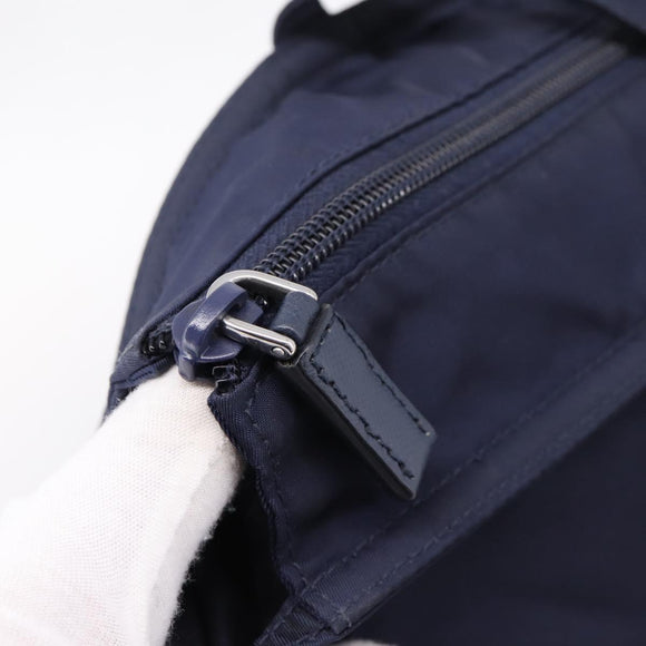 PRADA Tote Bag Nylon 2way Navy Silver Auth ka6740A