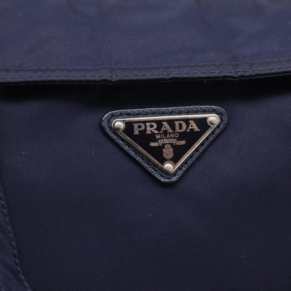 PRADA Tote Bag Nylon 2way Navy Silver Auth ka6740A