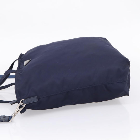 PRADA Tote Bag Nylon 2way Navy Silver Auth ka6740A