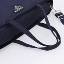 PRADA Tote Bag Nylon 2way Navy Silver Auth ka6740A-7