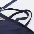 PRADA Tote Bag Nylon 2way Navy Silver Auth ka6740A-8