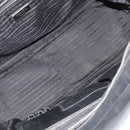 PRADA Hand Bag Saffiano leather Black Silver Auth ka6744-10