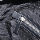PRADA Hand Bag Saffiano leather Black Silver Auth ka6744-24