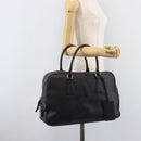 PRADA Hand Bag Saffiano leather Black Silver Auth ka6744-27