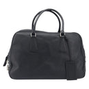 PRADA Hand Bag Saffiano leather Black Silver Auth ka6744-13