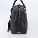 PRADA Hand Bag Saffiano leather Black Silver Auth ka6744-3