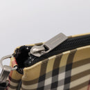 BURBERRY Nova Check Shoulder Bag PVC Leather Beige Silver Auth ka6746-14