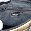 BURBERRY Nova Check Shoulder Bag PVC Leather Beige Silver Auth ka6746-17