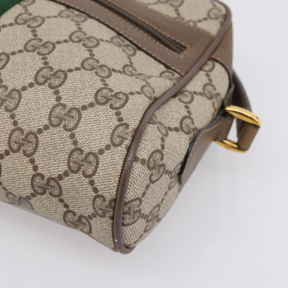 GUCCI GG Supreme Web Sherry Line Shoulder Bag PVC Beige 98 02 004 Auth ka6747