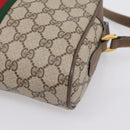 GUCCI GG Supreme Web Sherry Line Shoulder Bag PVC Beige 98 02 004 Auth ka6747-16