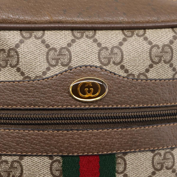 GUCCI GG Supreme Web Sherry Line Shoulder Bag PVC Beige 98 02 004 Auth ka6747