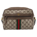 GUCCI GG Supreme Web Sherry Line Shoulder Bag PVC Beige 98 02 004 Auth ka6747-2
