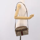 GUCCI GG Supreme Web Sherry Line Shoulder Bag PVC Beige 98 02 004 Auth ka6747-22