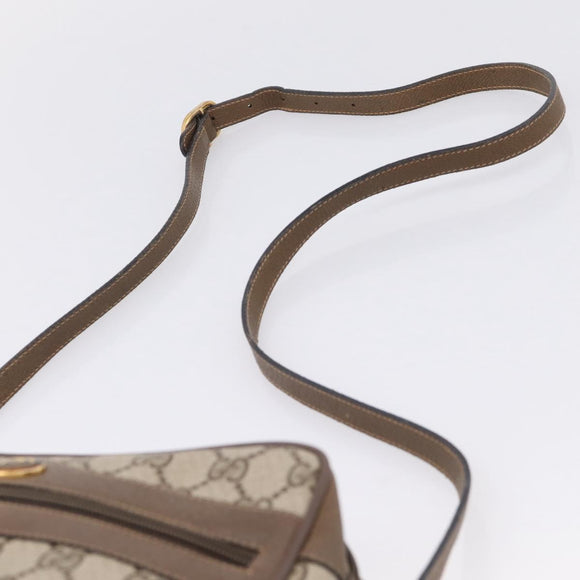 GUCCI GG Supreme Web Sherry Line Shoulder Bag PVC Beige 98 02 004 Auth ka6747