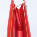CHANEL Hologram Chain Shoulder Bag Vinyl Orange Silver CC Auth ka6749-19