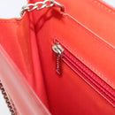 CHANEL Hologram Chain Shoulder Bag Vinyl Orange Silver CC Auth ka6749-21