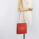 CHANEL Hologram Chain Shoulder Bag Vinyl Orange Silver CC Auth ka6749-23