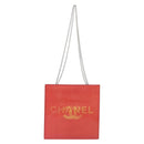 CHANEL Hologram Chain Shoulder Bag Vinyl Orange Silver CC Auth ka6749-2