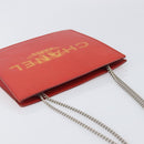 CHANEL Hologram Chain Shoulder Bag Vinyl Orange Silver CC Auth ka6749-6
