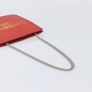 CHANEL Hologram Chain Shoulder Bag Vinyl Orange Silver CC Auth ka6749-7