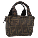 FENDI Zucca Canvas Hand Bag Black Silver Auth ka6752-1