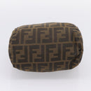 FENDI Zucca Canvas Hand Bag Black Silver Auth ka6752-10