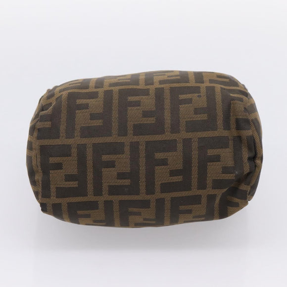 FENDI Zucca Canvas Hand Bag Black Silver Auth ka6752
