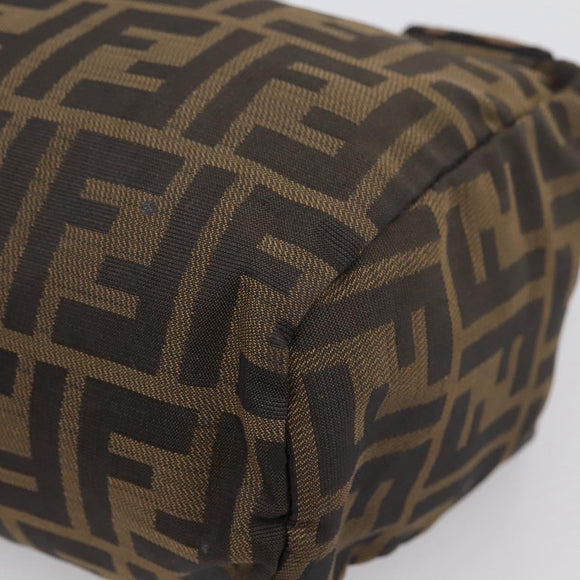 FENDI Zucca Canvas Hand Bag Black Silver Auth ka6752