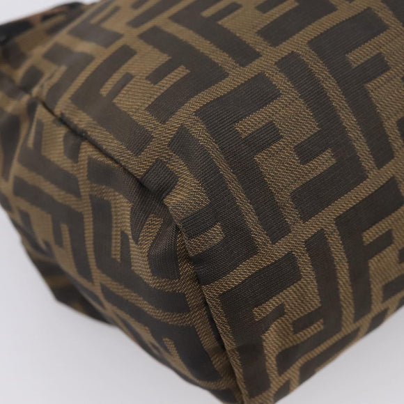 FENDI Zucca Canvas Hand Bag Black Silver Auth ka6752