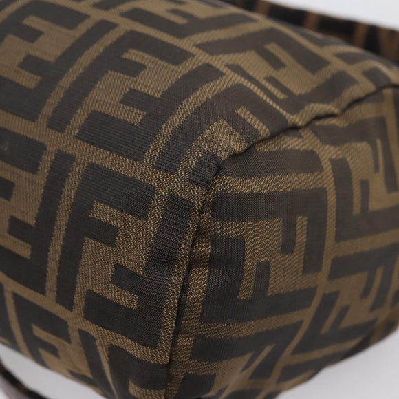 FENDI Zucca Canvas Hand Bag Black Silver Auth ka6752
