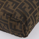 FENDI Zucca Canvas Hand Bag Black Silver Auth ka6752-14