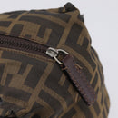 FENDI Zucca Canvas Hand Bag Black Silver Auth ka6752-15