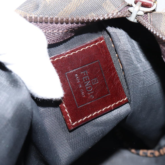 FENDI Zucca Canvas Hand Bag Black Silver Auth ka6752