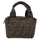 FENDI Zucca Canvas Hand Bag Black Silver Auth ka6752-2