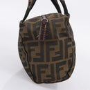 FENDI Zucca Canvas Hand Bag Black Silver Auth ka6752-4