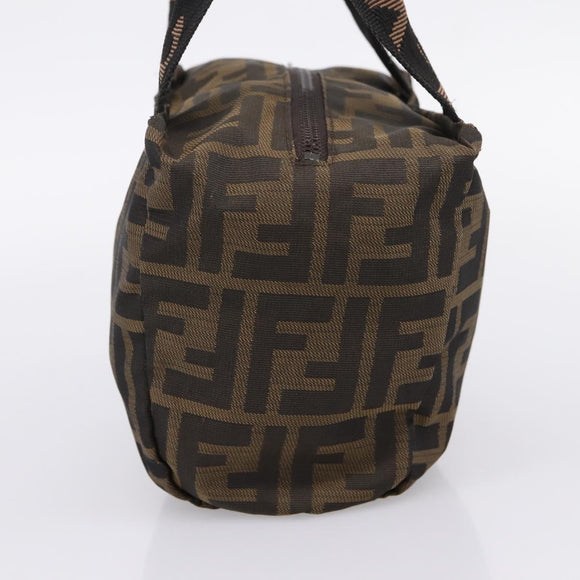 FENDI Zucca Canvas Hand Bag Black Silver Auth ka6752