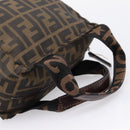 FENDI Zucca Canvas Hand Bag Black Silver Auth ka6752-8
